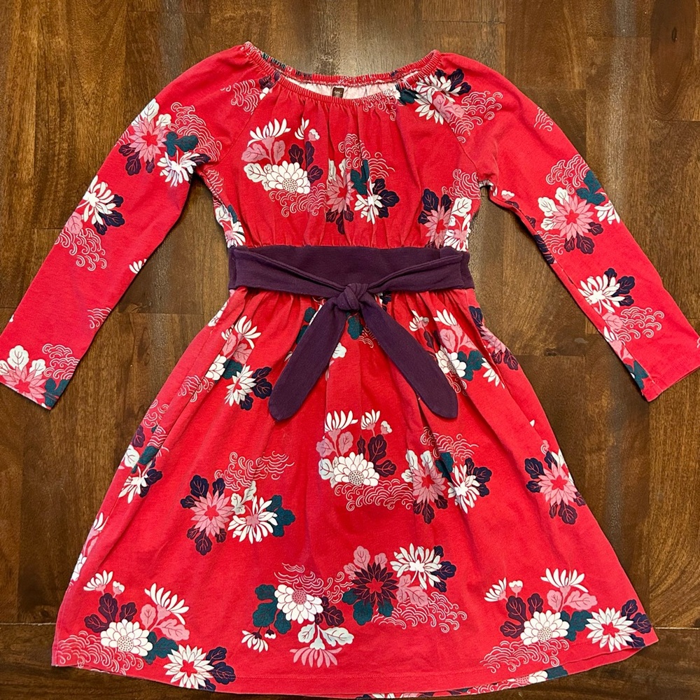 Girls Tea Collection Holiday Winter Floral Dress, Size 8